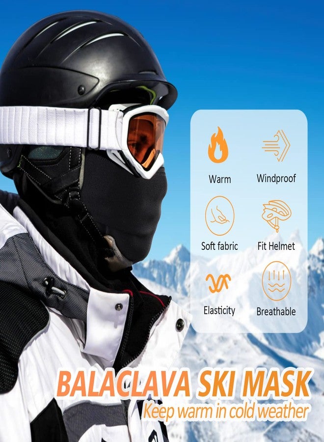 KGC Winter Balaclava Men Women Windproof Ski Mask Thermal Cold Weather Winter Face Mask for Skiing Cycling Helmet, black, One Size - Image 4